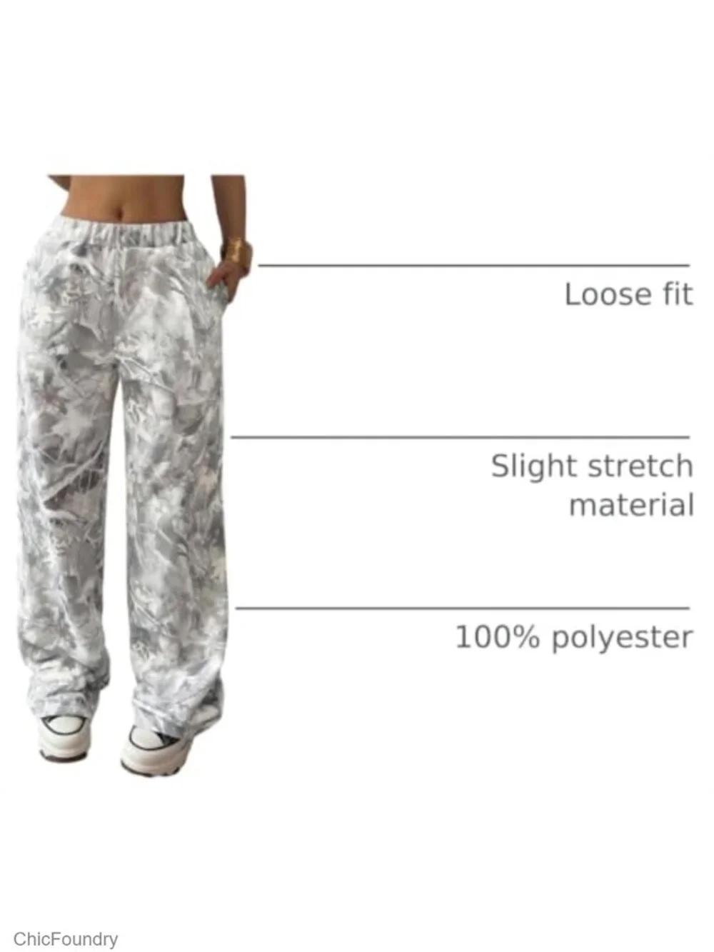 Girls Camo Sweatpants Elastic Waist Baggy Wide Leg Y2k Pockets Streetwear